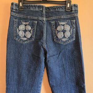 Zion Jeans with Floral Embroidery on Pockets, 8 (waist=15")